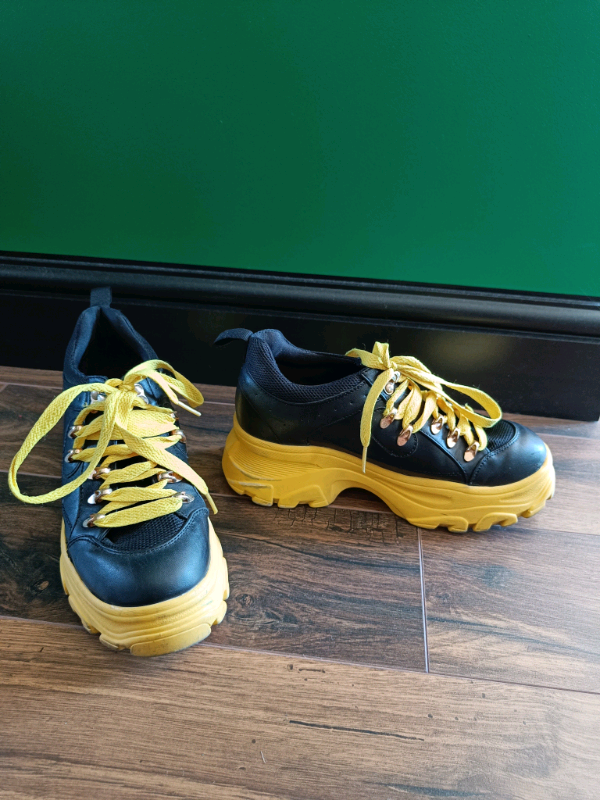 yellow platform trainers
